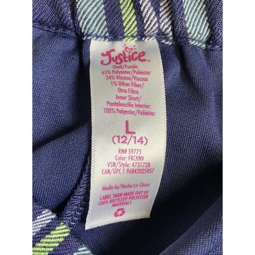 Justice Girls Faux Wrap Plaid Skirt Size L 12/14 - Picture 3 of 12